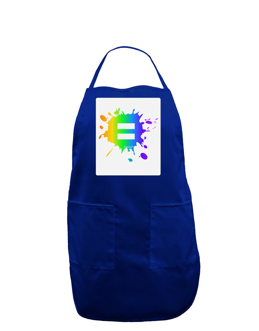 Equal Rainbow Paint Splatter Panel Dark Adult Apron by TooLoud-Bib Apron-TooLoud-Black-One-Size-Davson Sales