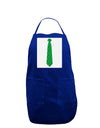 Clover Pattern Tie St Patrick's Day Panel Dark Adult Apron-Bib Apron-TooLoud-Royal Blue-One-Size-Davson Sales