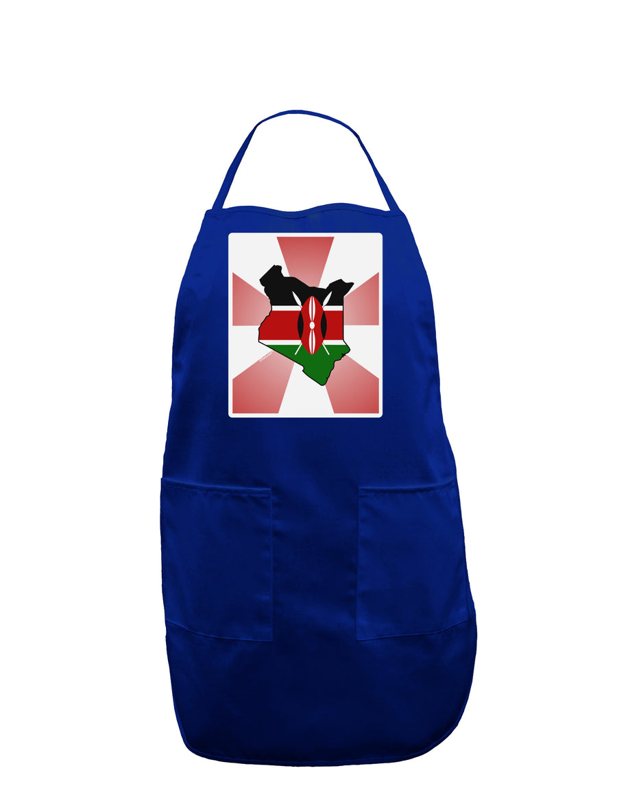 Kenya Flag Design Panel Dark Adult Apron-Bib Apron-TooLoud-Black-One-Size-Davson Sales