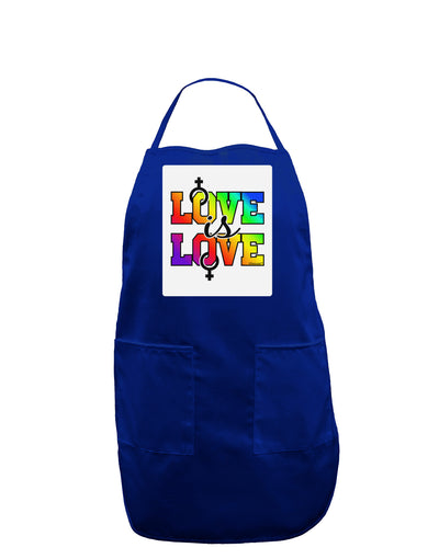 Love Is Love Lesbian Pride Panel Dark Adult Apron-Bib Apron-TooLoud-Royal Blue-One-Size-Davson Sales