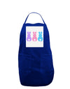 Three Easter Bunnies - Pastels Panel Dark Adult Apron by TooLoud-Bib Apron-TooLoud-Royal Blue-One-Size-Davson Sales