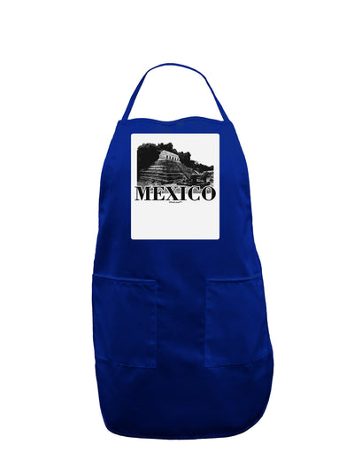 Mexico - Temple No 2 Panel Dark Adult Apron-Bib Apron-TooLoud-Royal Blue-One-Size-Davson Sales