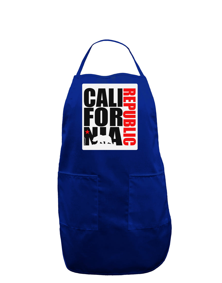 California Republic Design - California Red Star and Bear Panel Dark Adult Apron by TooLoud-Bib Apron-TooLoud-Black-One-Size-Davson Sales