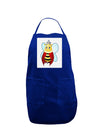 Queen Bee Mothers Day Panel Dark Adult Apron-Bib Apron-TooLoud-Royal Blue-One-Size-Davson Sales