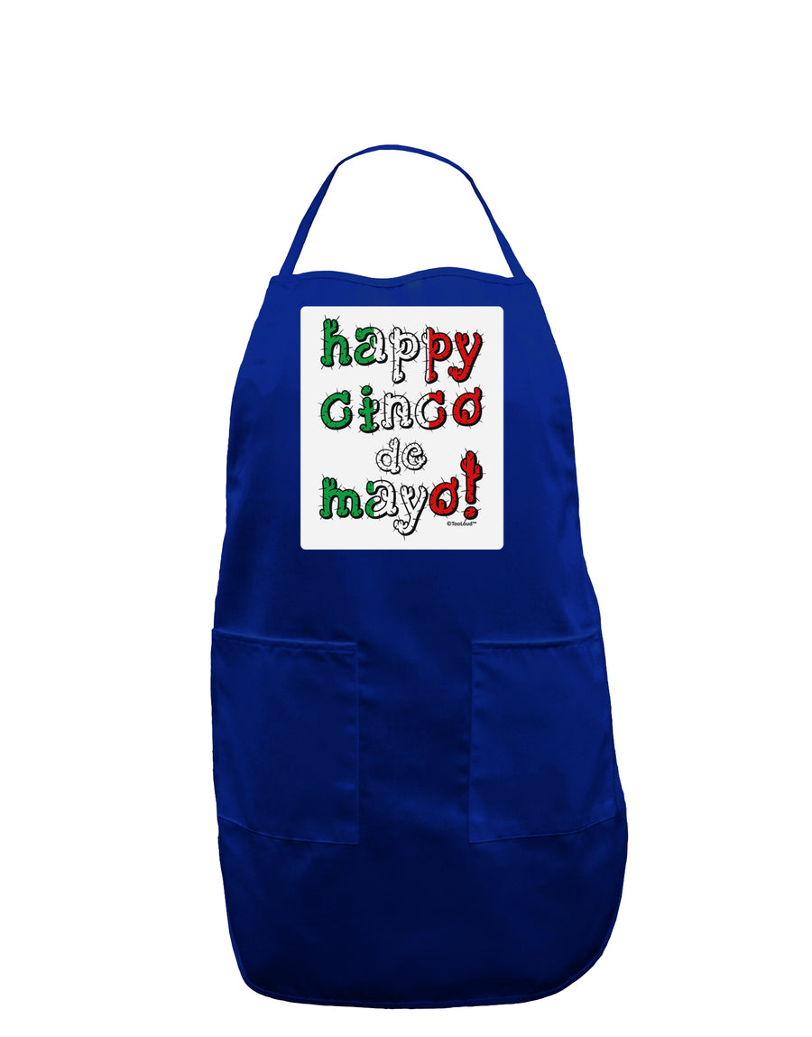 Happy Cinco de Mayo - Cactus Design Panel Dark Adult Apron by TooLoud-Bib Apron-TooLoud-Black-One-Size-Davson Sales