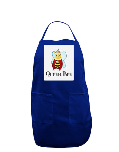 Queen Bee Text Panel Dark Adult Apron-Bib Apron-TooLoud-Royal Blue-One-Size-Davson Sales
