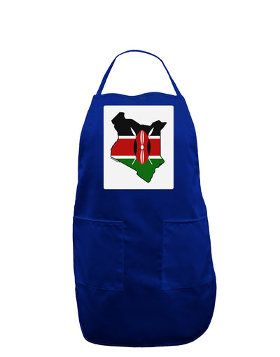 Kenya Flag Silhouette Panel Dark Adult Apron-Bib Apron-TooLoud-Royal Blue-One-Size-Davson Sales