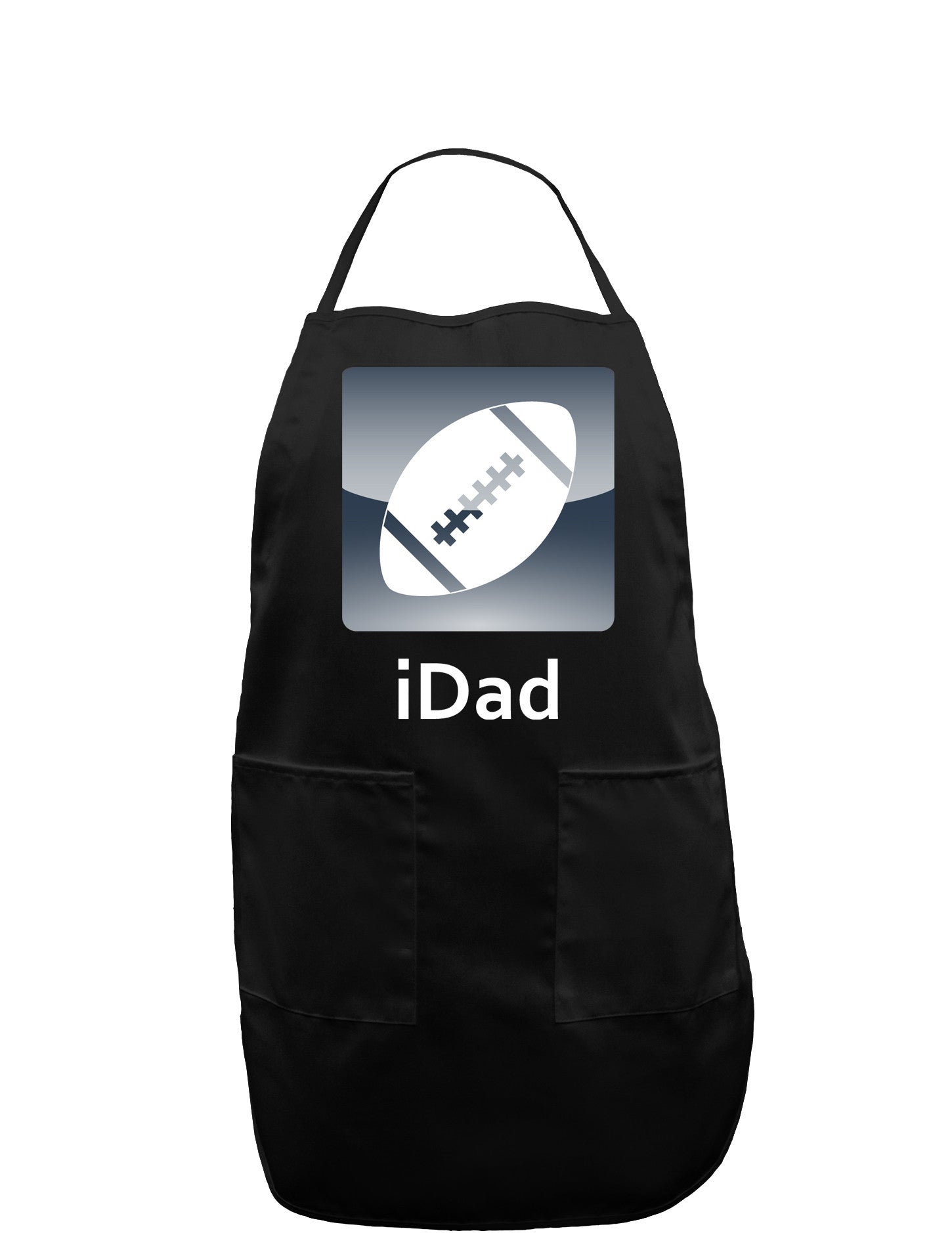 iDad Football Dark Adult Apron-Bib Apron-TooLoud-Black-One-Size-Davson Sales