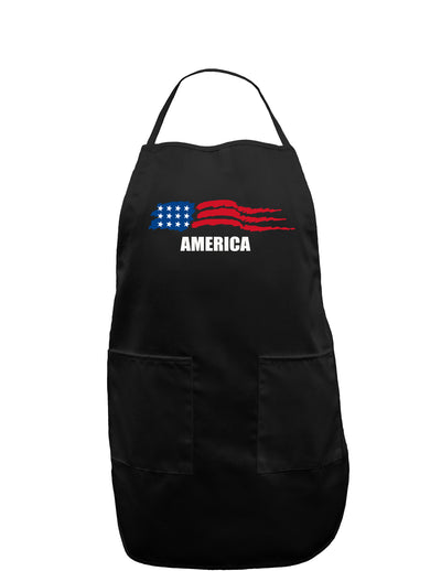 America Flag Dark Adult Apron-Bib Apron-TooLoud-Black-One-Size-Davson Sales