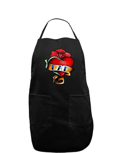 Tattoo Heart Dad Dark Adult Apron-Bib Apron-TooLoud-Black-One-Size-Davson Sales