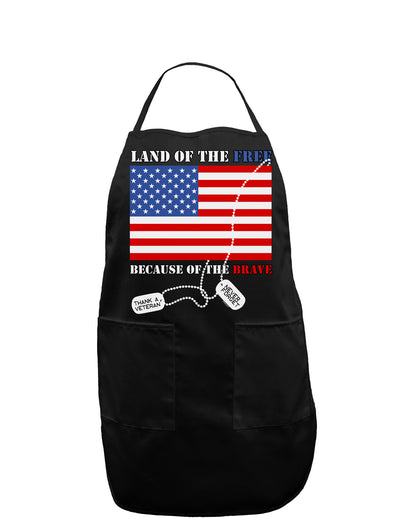 Home of the Free Because of the Brave Dark Adult Apron-Bib Apron-TooLoud-Black-One-Size-Davson Sales