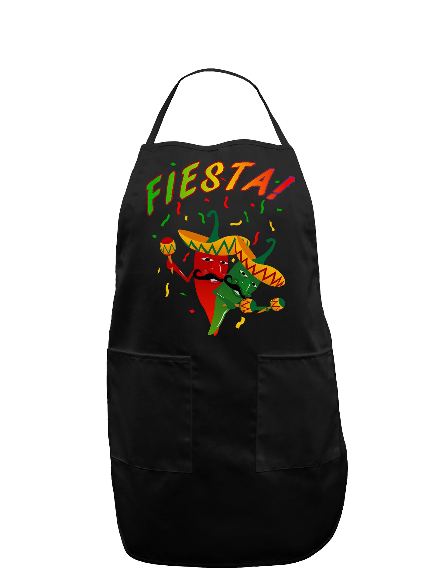 Chili Love Fiesta Dark Adult Apron-Bib Apron-TooLoud-Black-One-Size-Davson Sales