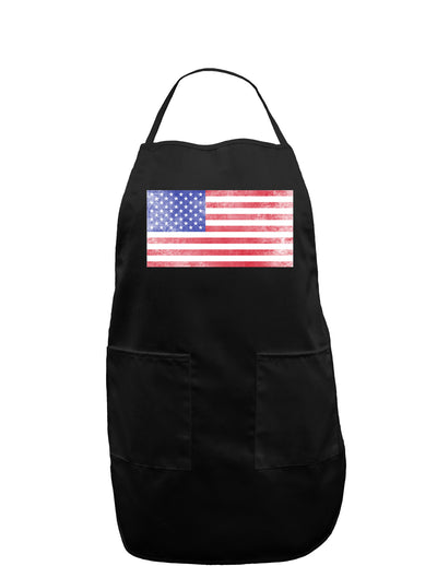 Weathered American Flag Dark Adult Apron-Bib Apron-TooLoud-Black-One-Size-Davson Sales