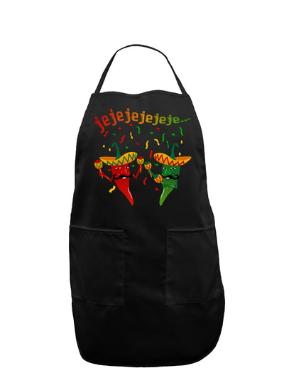 Jejeje Mexican Chili Peppers Dark Adult Apron-Bib Apron-TooLoud-Black-One-Size-Davson Sales