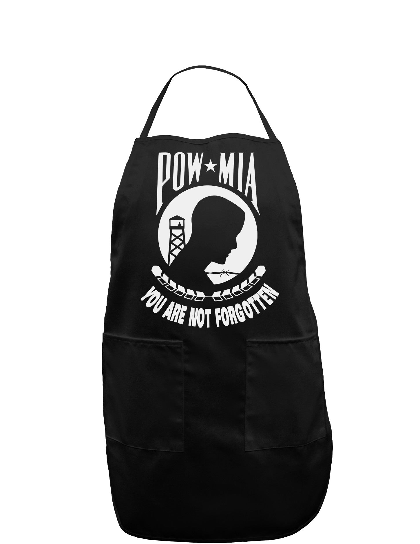 POW MIA Not Forgotten Dark Adult Apron-Bib Apron-TooLoud-Black-One-Size-Davson Sales