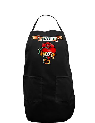 Tattoo Heart I Love My Mom Dark Adult Apron-Bib Apron-TooLoud-Black-One-Size-Davson Sales