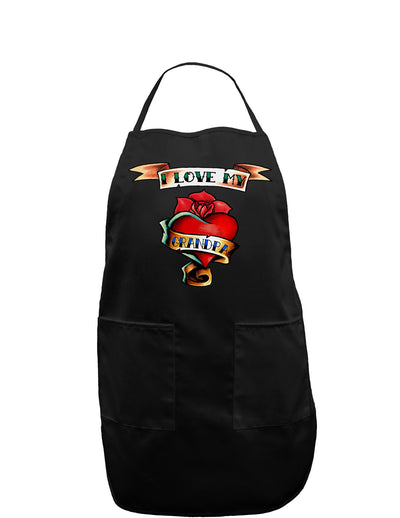 Tattoo Heart I Love My Grandpa Dark Adult Apron-Bib Apron-TooLoud-Black-One-Size-Davson Sales