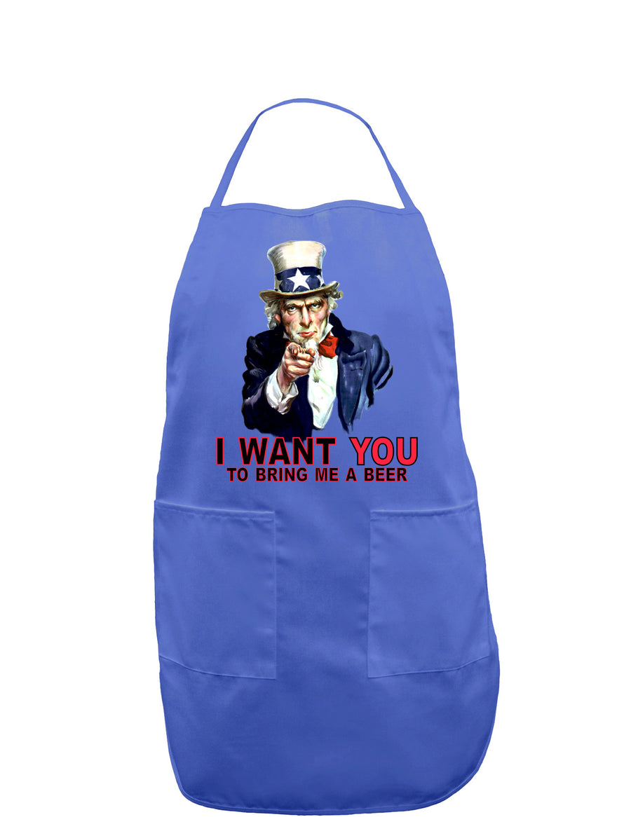 Uncle Sam I Want You to Bring me a Beer Dark Adult Apron-Bib Apron-TooLoud-Black-One-Size-Davson Sales