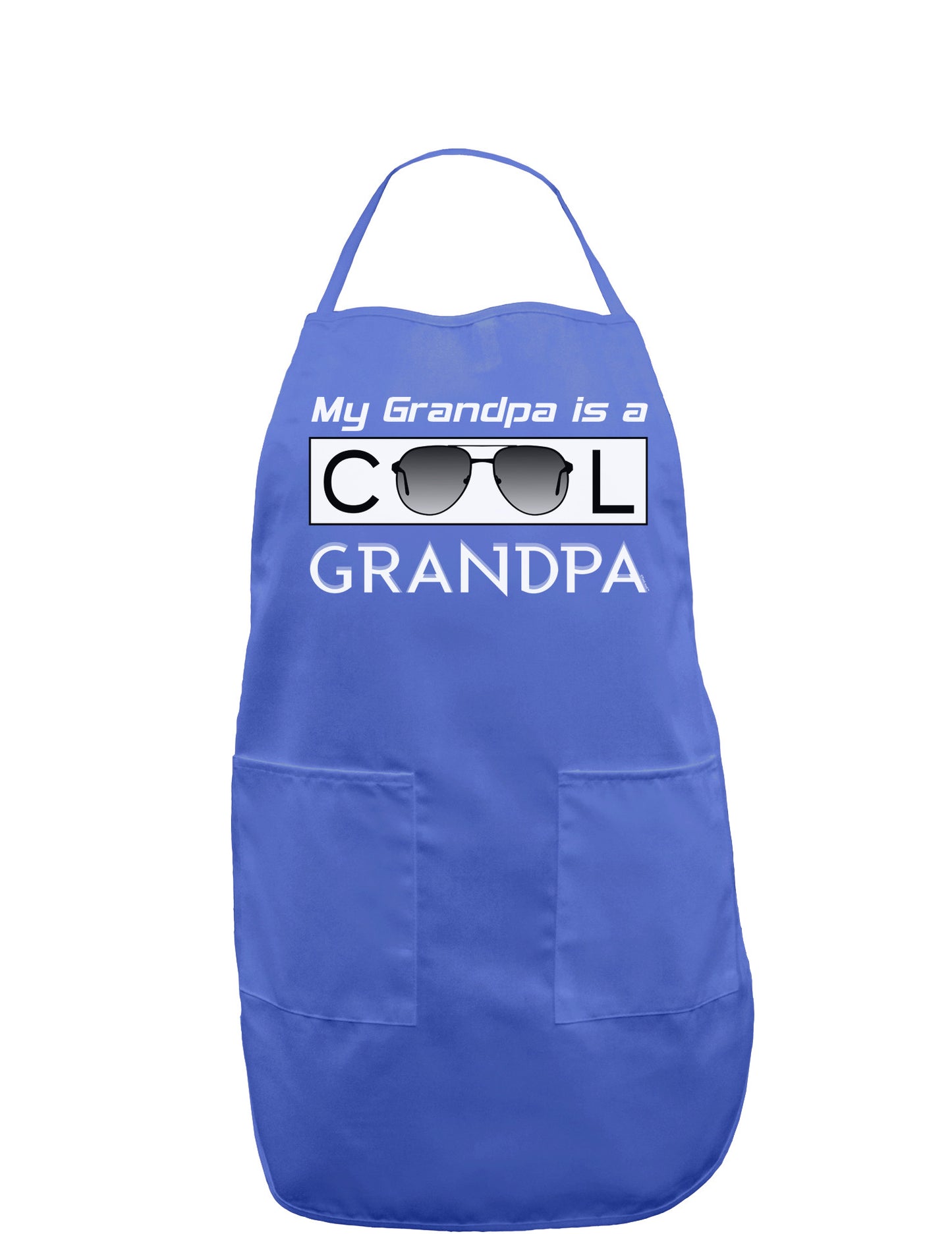 My Grandpa is a Cool Grandpa Dark Adult Apron-Bib Apron-TooLoud-Faded Blue-One-Size-Davson Sales