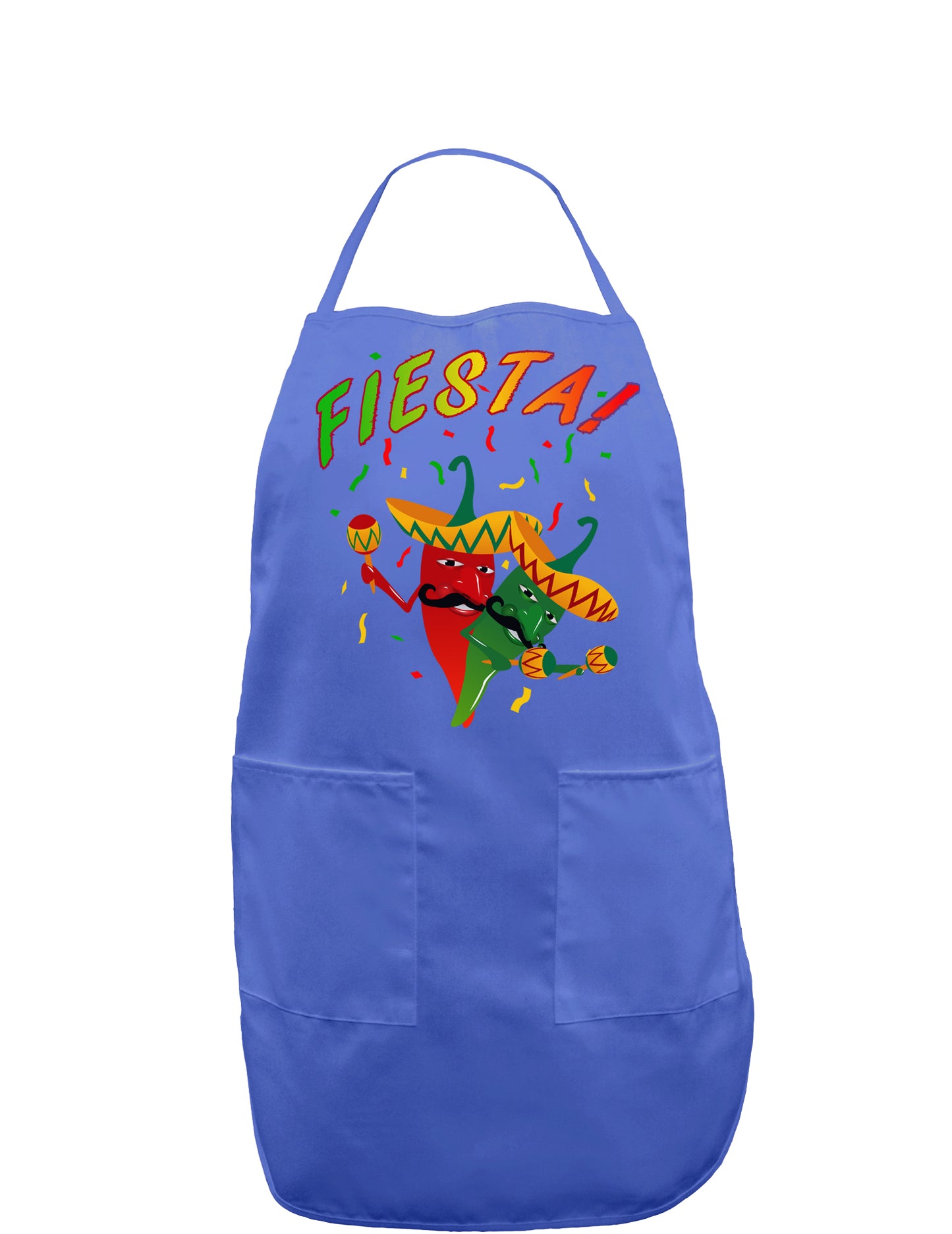 Chili Love Fiesta Dark Adult Apron-Bib Apron-TooLoud-Faded Blue-One-Size-Davson Sales