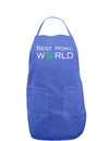 Best Mom in the World Dark Adult Apron-Bib Apron-TooLoud-Faded Blue-One-Size-Davson Sales