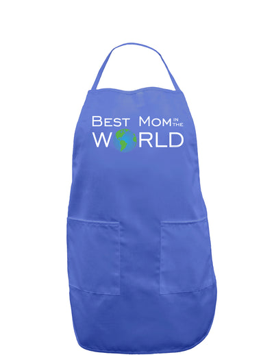 Best Mom in the World Dark Adult Apron-Bib Apron-TooLoud-Faded Blue-One-Size-Davson Sales