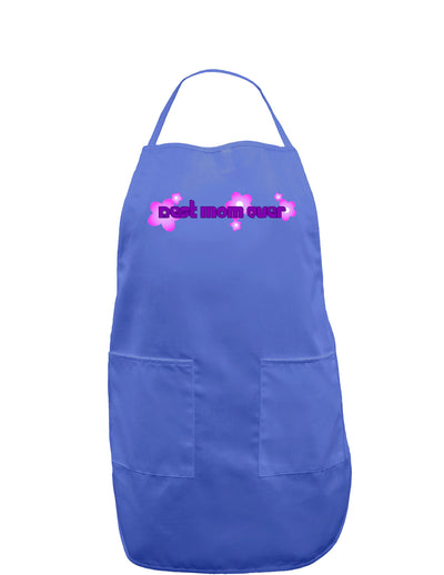 Best Mom Ever Flower Text Dark Adult Apron-Bib Apron-TooLoud-Faded Blue-One-Size-Davson Sales