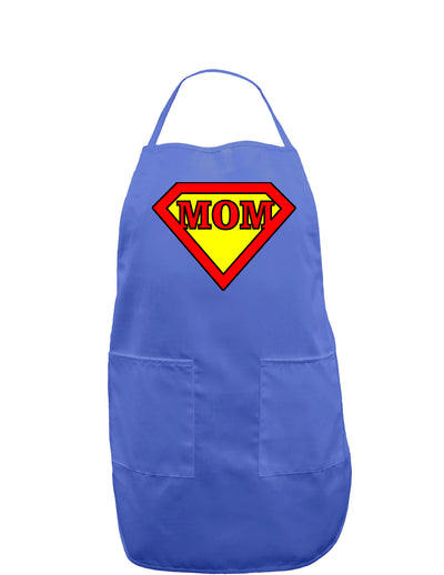 Super Mom Dark Adult Apron-Bib Apron-TooLoud-Faded Blue-One-Size-Davson Sales