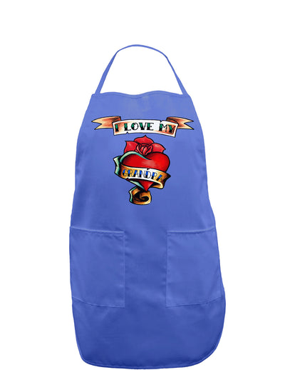 Tattoo Heart I Love My Grandpa Dark Adult Apron-Bib Apron-TooLoud-Faded Blue-One-Size-Davson Sales