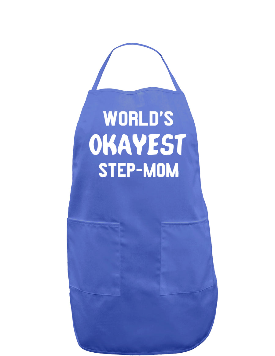 World's Okayest Step-Mom Dark Adult Apron-Bib Apron-TooLoud-Black-One-Size-Davson Sales