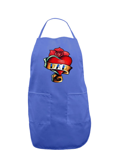 Tattoo Heart Dad Dark Adult Apron-Bib Apron-TooLoud-Faded Blue-One-Size-Davson Sales