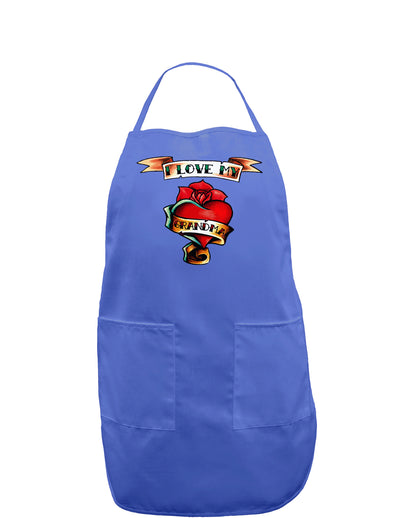 Tattoo Heart I Love My Grandma Dark Adult Apron-Bib Apron-TooLoud-Faded Blue-One-Size-Davson Sales