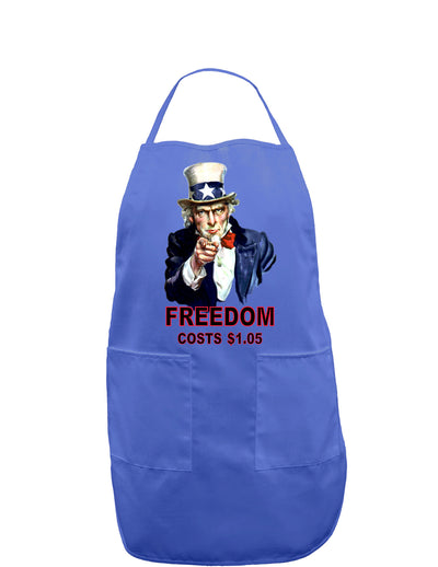 Uncle Sam Freedom Costs a Buck O Five Dark Adult Apron-Bib Apron-TooLoud-Faded Blue-One-Size-Davson Sales