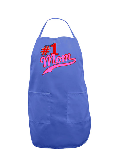 #1 Mom Dark Adult Apron-Bib Apron-TooLoud-Faded Blue-One-Size-Davson Sales