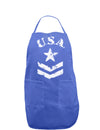 USA Military Star Stencil Logo Dark Adult Apron-Bib Apron-TooLoud-Faded Blue-One-Size-Davson Sales