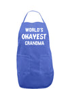 World's Okayest Grandma Dark Adult Apron-Bib Apron-TooLoud-Faded Blue-One-Size-Davson Sales