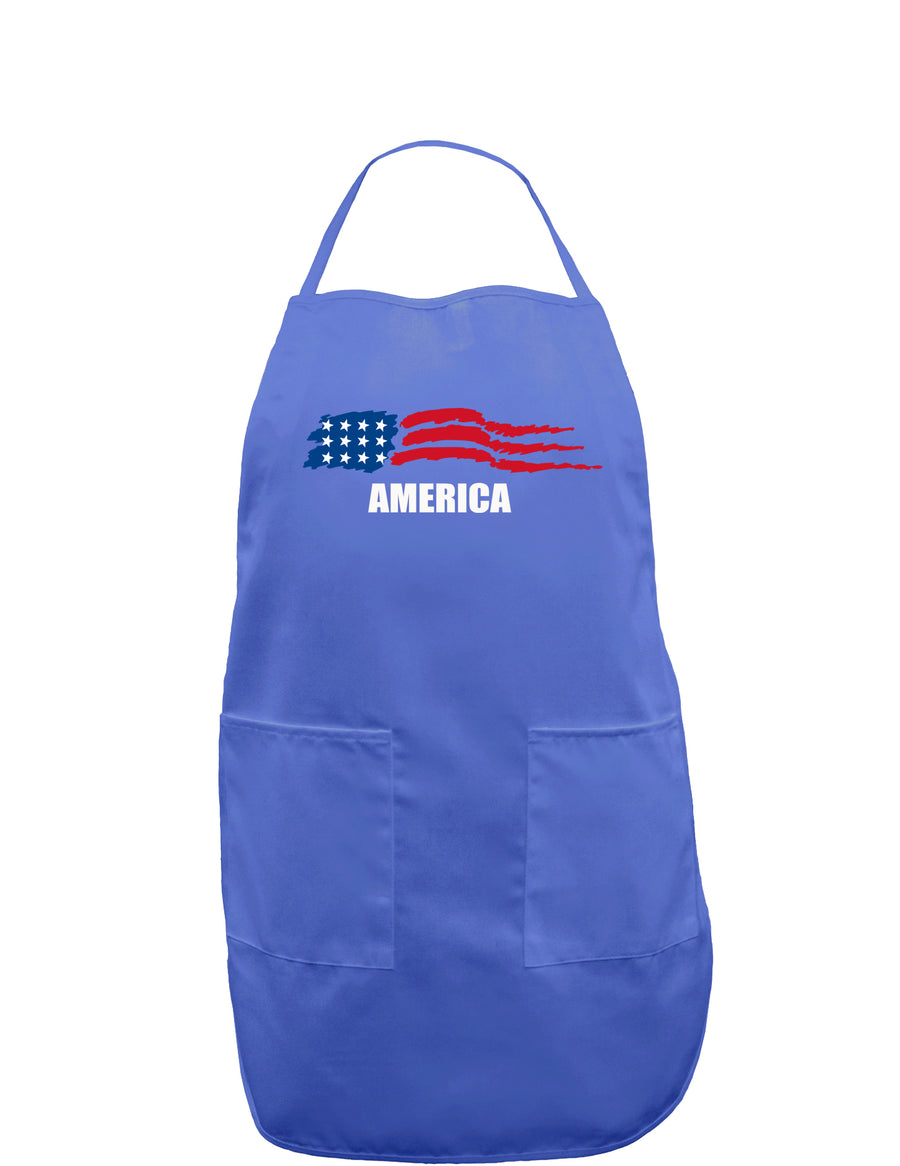 America Flag Dark Adult Apron-Bib Apron-TooLoud-Black-One-Size-Davson Sales