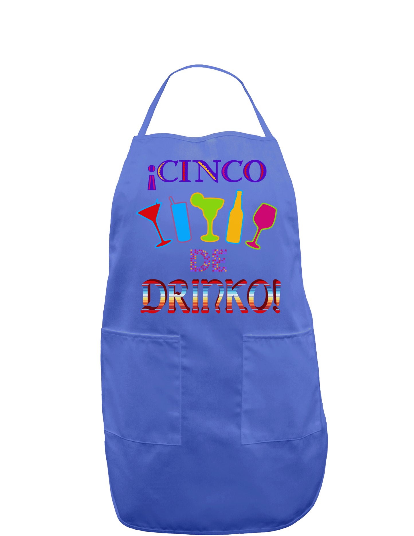 Cinco de Drinko! Dark Adult Apron-Bib Apron-TooLoud-Faded Blue-One-Size-Davson Sales
