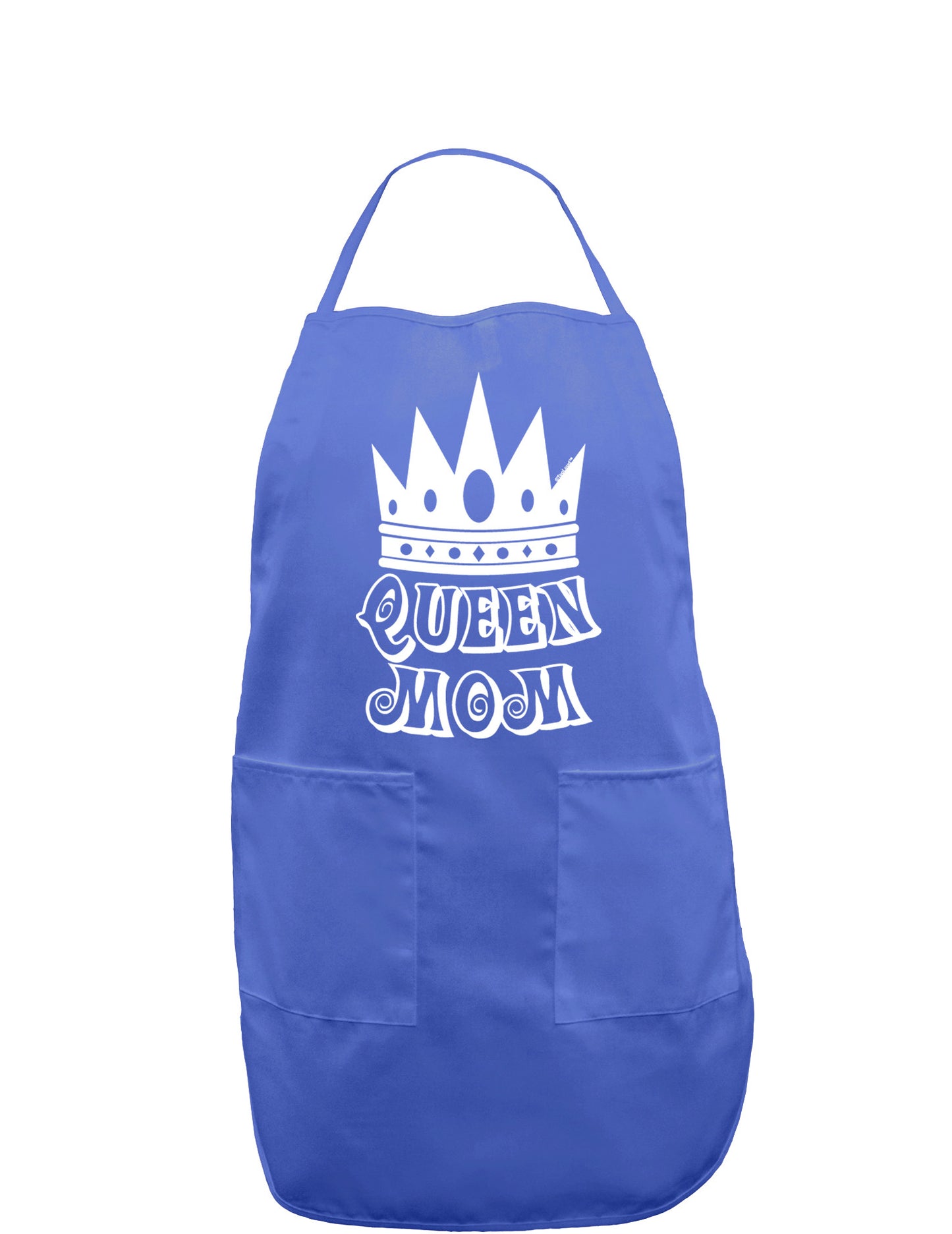 Queen Mom Dark Adult Apron-Bib Apron-TooLoud-Faded Blue-One-Size-Davson Sales