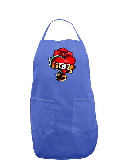 Tattoo Heart Mom Dark Adult Apron-Bib Apron-TooLoud-Faded Blue-One-Size-Davson Sales