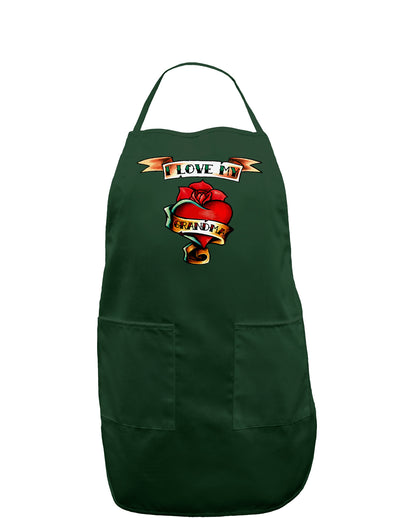 Tattoo Heart I Love My Grandma Dark Adult Apron-Bib Apron-TooLoud-Hunter-One-Size-Davson Sales