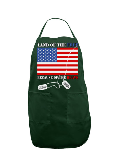 Home of the Free Because of the Brave Dark Adult Apron-Bib Apron-TooLoud-Hunter-One-Size-Davson Sales