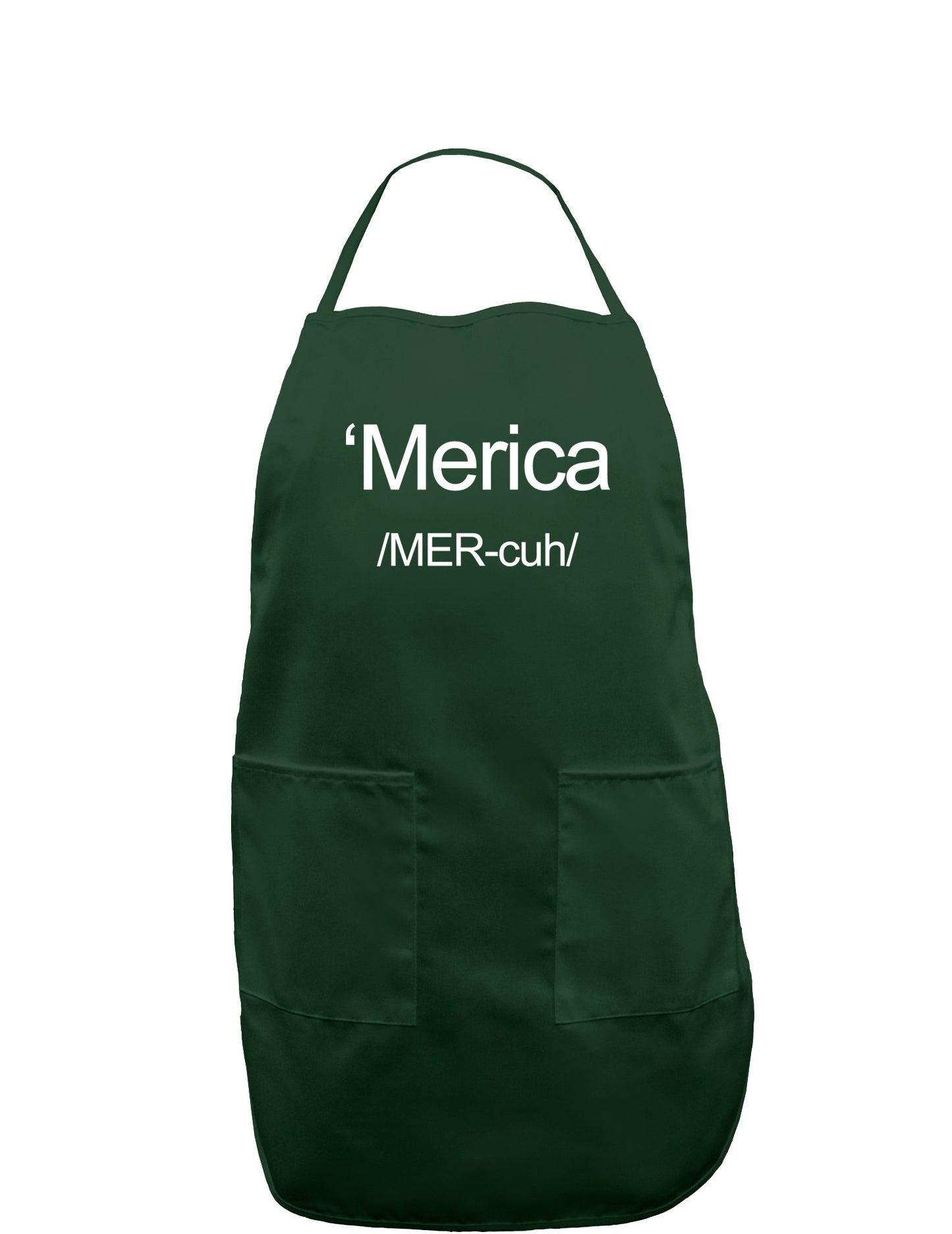Merica Text Dark Adult Apron-Bib Apron-TooLoud-Hunter-One-Size-Davson Sales