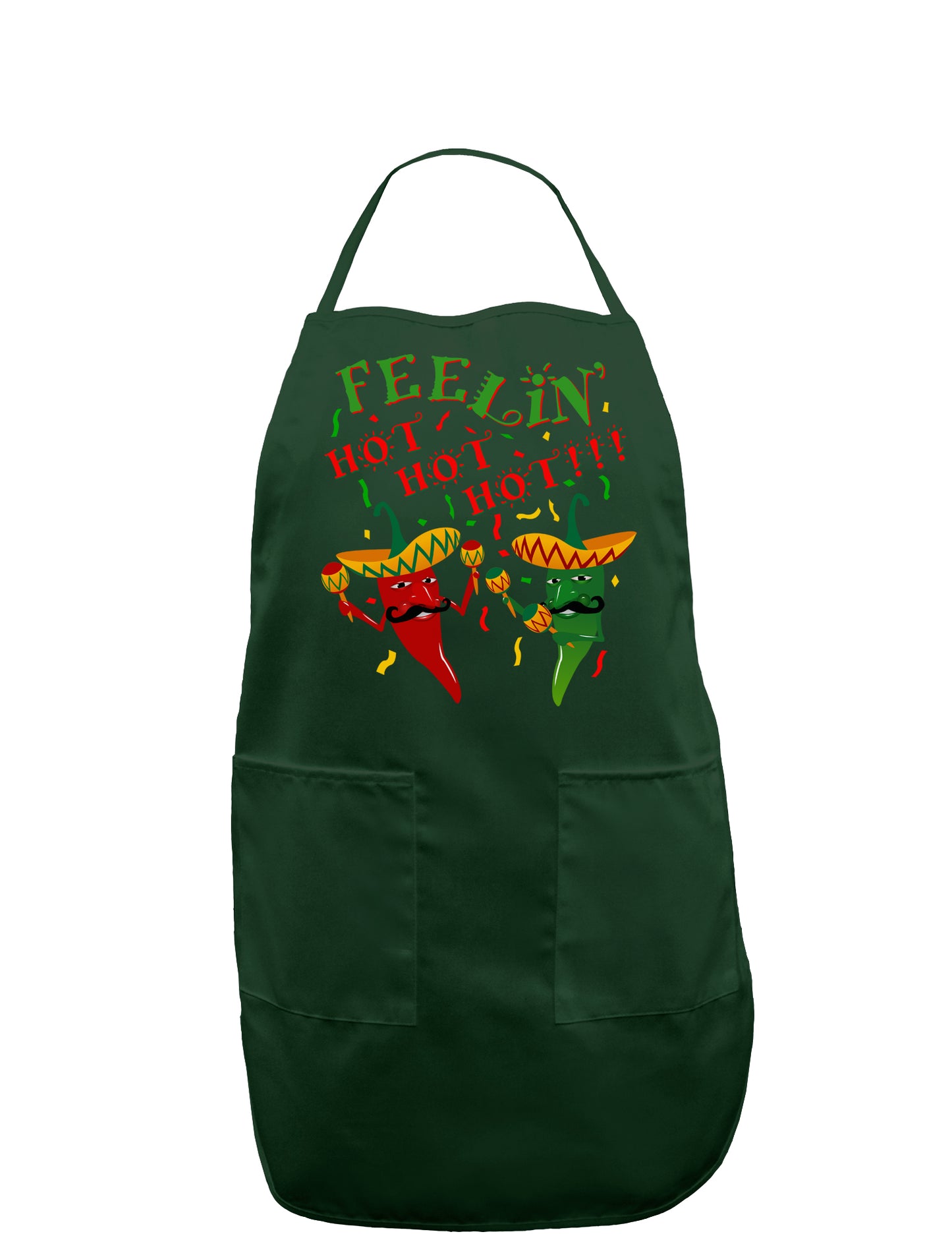 Feelin Hot Hot Hot Chili Peppers Dark Adult Apron-Bib Apron-TooLoud-Hunter-One-Size-Davson Sales