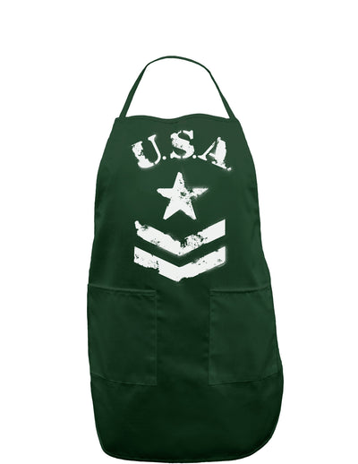 USA Military Star Stencil Logo Dark Adult Apron-Bib Apron-TooLoud-Hunter-One-Size-Davson Sales