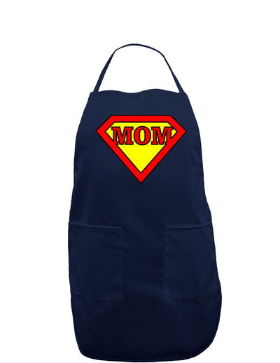 Super Mom Dark Adult Apron-Bib Apron-TooLoud-Navy-One-Size-Davson Sales