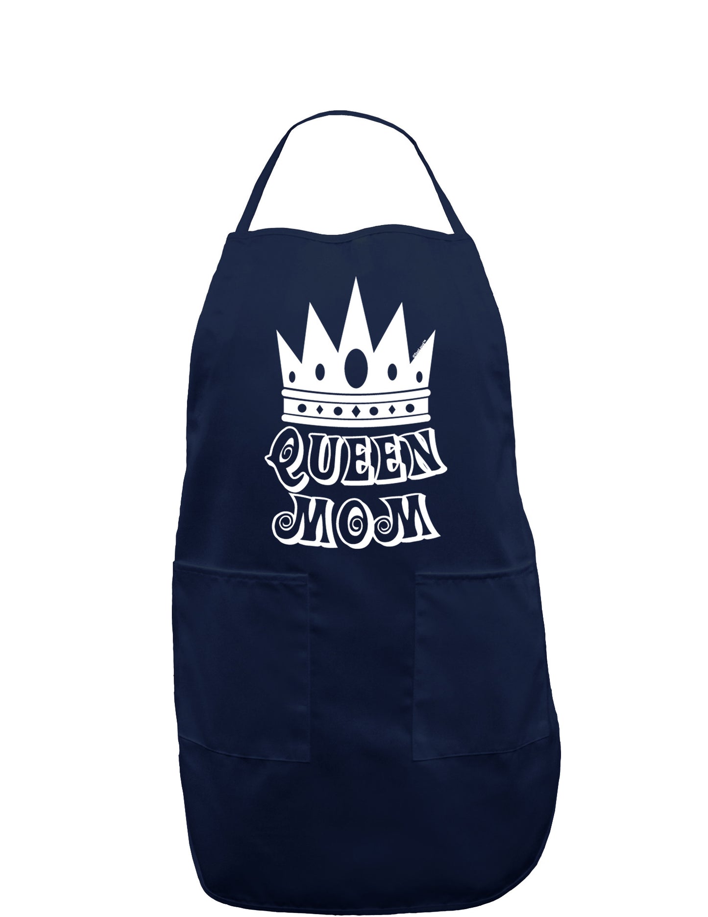 Queen Mom Dark Adult Apron-Bib Apron-TooLoud-Navy-One-Size-Davson Sales