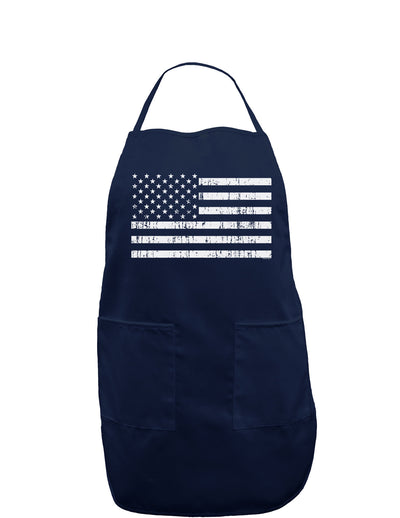 Distressed Black and White American Flag Dark Adult Apron-Bib Apron-TooLoud-Navy-One-Size-Davson Sales