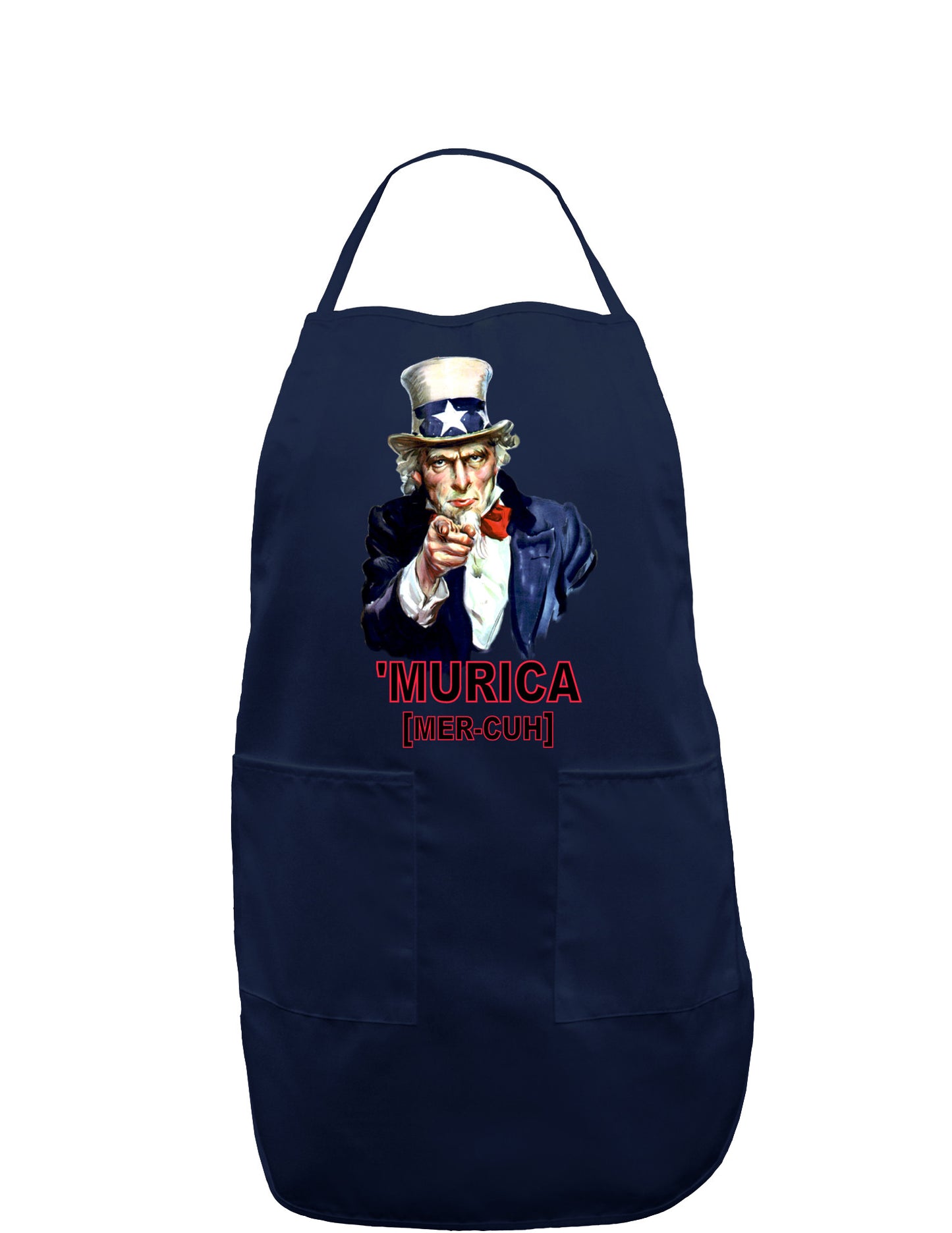 Uncle Sam Merica Dark Adult Apron-Bib Apron-TooLoud-Navy-One-Size-Davson Sales
