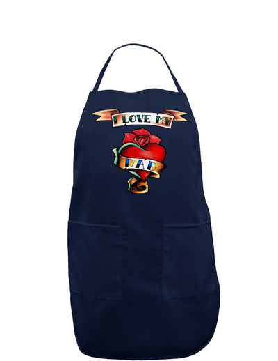 Tattoo Heart I Love My Dad Dark Adult Apron-Bib Apron-TooLoud-Navy-One-Size-Davson Sales